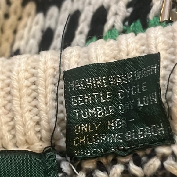 HUNT-CLUB VINTAGE 90s COLORFUL GEOMETRIC STRIPES SWEATER WOMENS SIZE M. - Picture 7 of 7